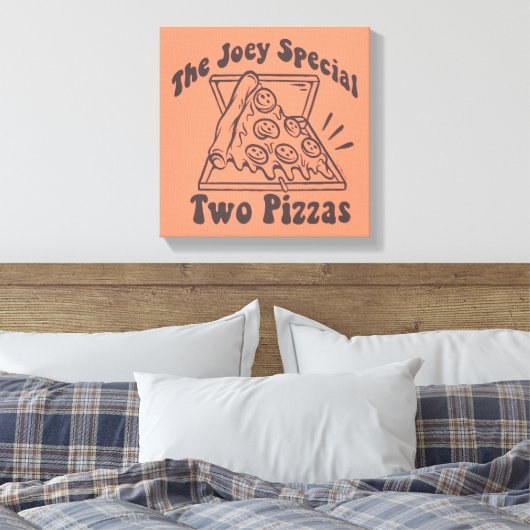 FRIENDS™ | Joey Pizza Quote Canvas Afdruk (Insitu (Slaapkamer))