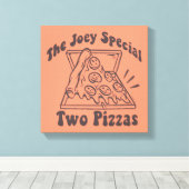 FRIENDS™ | Joey Pizza Quote Canvas Afdruk (Insitu (Houten vloer))