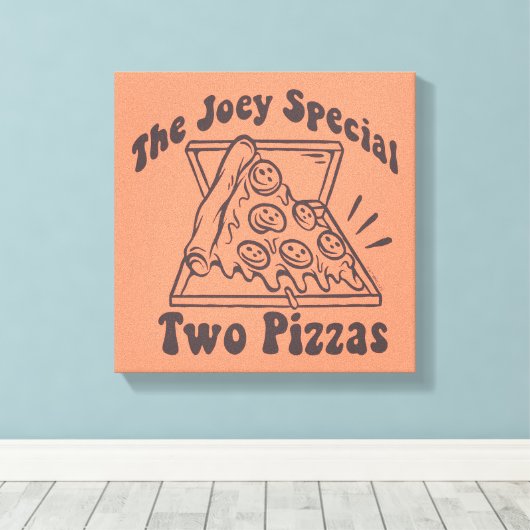 FRIENDS™ | Joey Pizza Quote Canvas Afdruk (Insitu (Houten vloer))