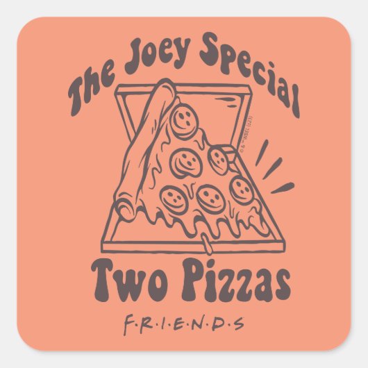 FRIENDS™ | Joey Pizza Quote Vierkante Sticker (Voorkant)