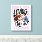 FRIENDS™ | Joey, Rachel en Ross - Ik hou van dit! Canvas Afdruk (Insitu (Houten vloer))