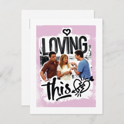 FRIENDS™ | Joey, Rachel en Ross - Ik hou van dit! Uitnodiging Briefkaart (Voorkant / Achterkant)