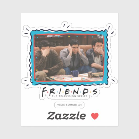 FRIENDS™ | Joey, Ross en Chandler op de Couch Sticker (Vel)