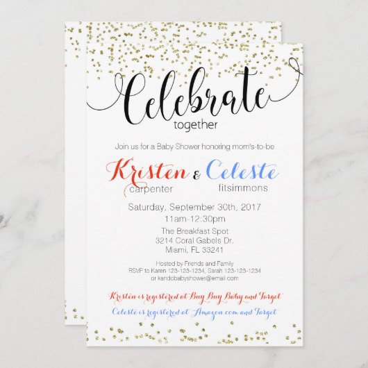 Friends Joint Baby shower Invitation Book Kaart (Voorkant / Achterkant)