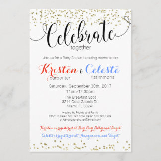 Friends Joint Baby shower Invitation Book Kaart
