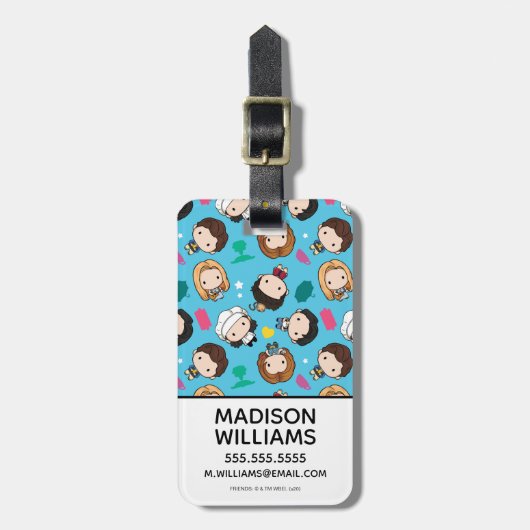 FRIENDS™ | Karakter Chibi Patroon Bagagelabel (Voorkant verticaal)