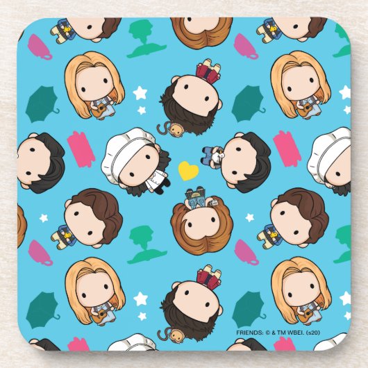 FRIENDS™ | Karakter Chibi Patroon Bier Onderzetter (Voorkant)