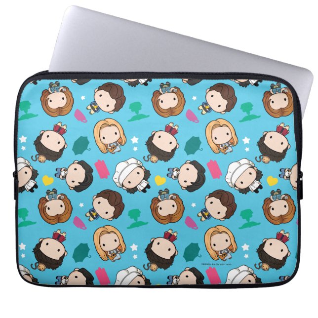 FRIENDS™ | Karakter Chibi Patroon Laptop Sleeve (Voorkant)
