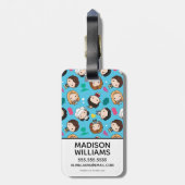 FRIENDS™ | Karakter Chibi Pattern Bagagelabel (Achterkant verticaal)