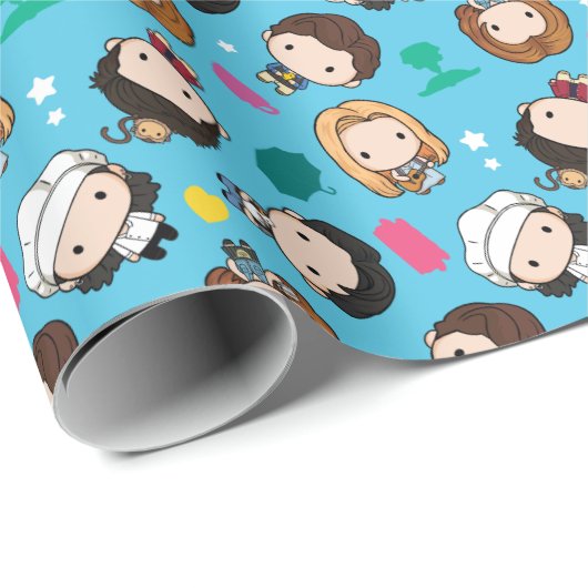 FRIENDS™ | Karakter Chibi Pattern Cadeaupapier (Rol Hoek)