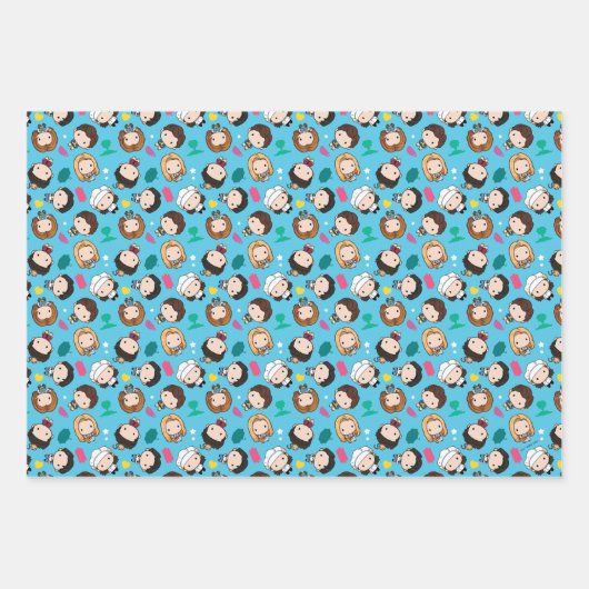 FRIENDS™ | Karakter Chibi Pattern Inpakpapier Vel (Voorkant 2)