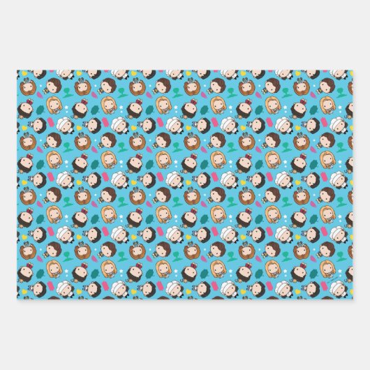 FRIENDS™ | Karakter Chibi Pattern Inpakpapier Vel (Voorkant)