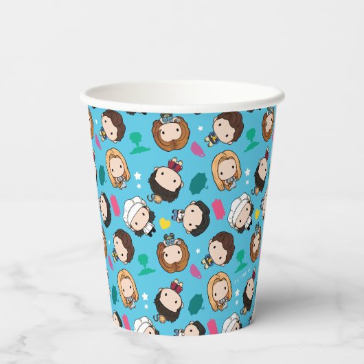 FRIENDS™ | Karakter Chibi Pattern Papieren Bekers (Achterkant)