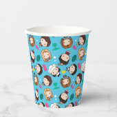 FRIENDS™ | Karakter Chibi Pattern Papieren Bekers (Voorkant)