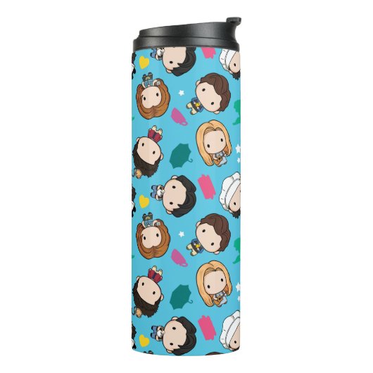 FRIENDS™ | Karakter Chibi Pattern Thermosbeker (Gedraaid links)