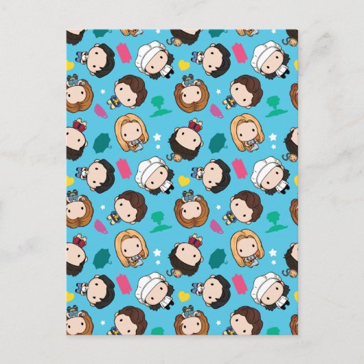 FRIENDS™ | Karakter Chibi Pattern Uitnodiging Briefkaart (Voorkant)
