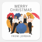 FRIENDS™ Karakter Silhouet | Kerstcadeau Label (Voorkant)