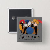 FRIENDS™ Karakter Silhouet Vierkante Button 5,1 Cm (Voorkant /achterkant)