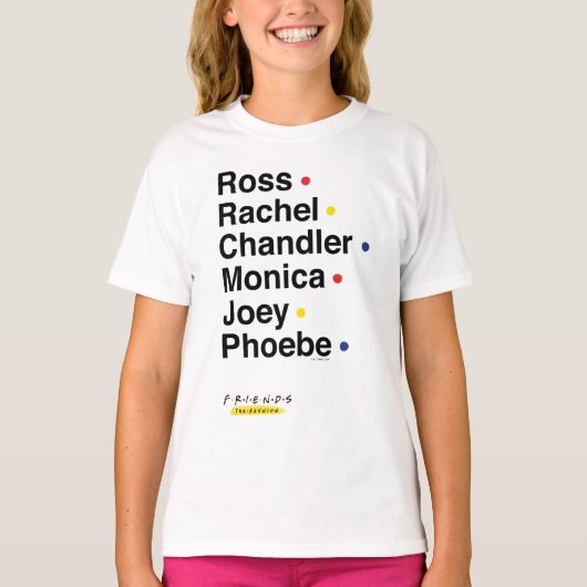 FRIENDS™ | Karakternamen 2 T-shirt (Voorkant)