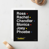 FRIENDS™ | Karakternamen Notitiekaartje (Voorkant / Achterkant in situ)