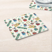 FRIENDS™ | Kerst Icon Patroon Kartonnen Onderzetters (Schuin)
