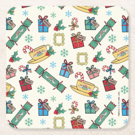 FRIENDS™ | Kerst Icon Patroon Kartonnen Onderzetters