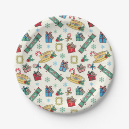FRIENDS™ | Kerst Icon Patroon Papieren Bordje