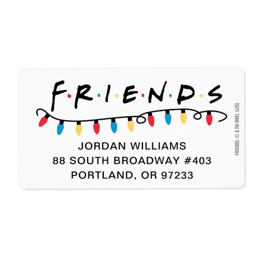 FRIENDS™ | Kerstverlichting Logo Etiket (Voorkant)