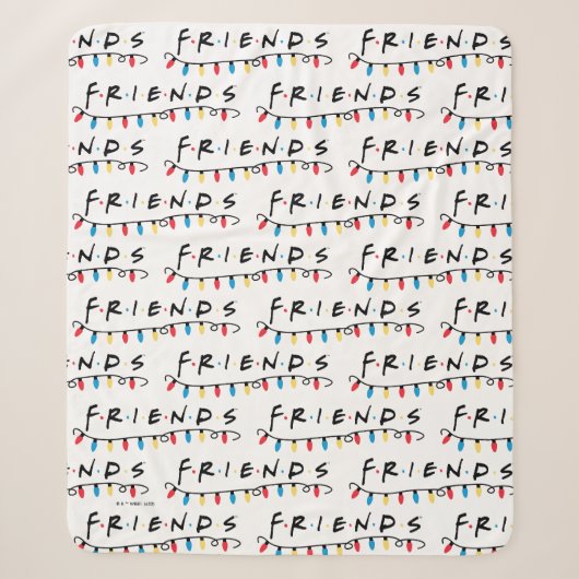FRIENDS™ | Kerstverlichting Logo Sherpa Deken (Voorkant)