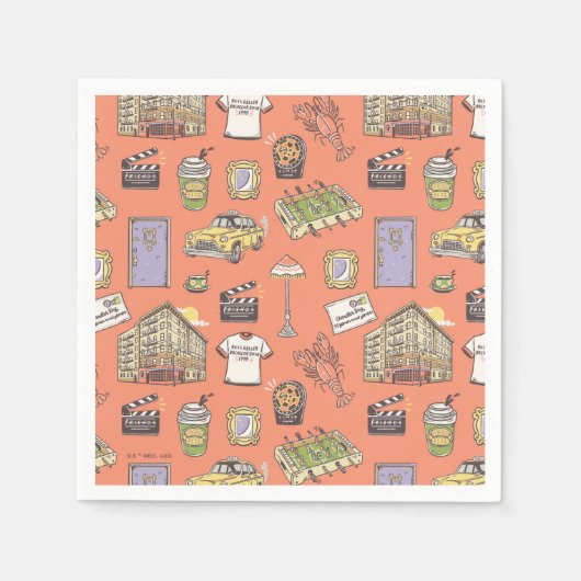 FRIENDS™ Kleurrijke Iconen Patroon Servet (Voorkant)