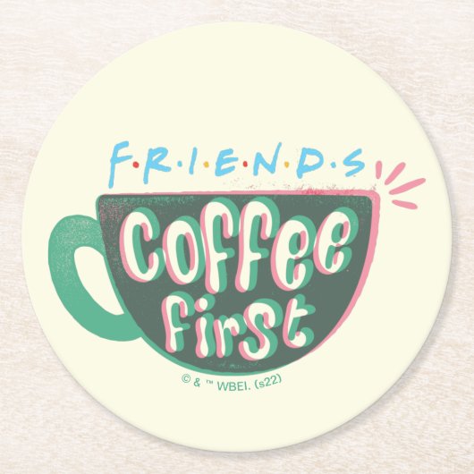 FRIENDS™ | Koffie eerste Ronde Kartonnen Onderzetter (Voorkant)