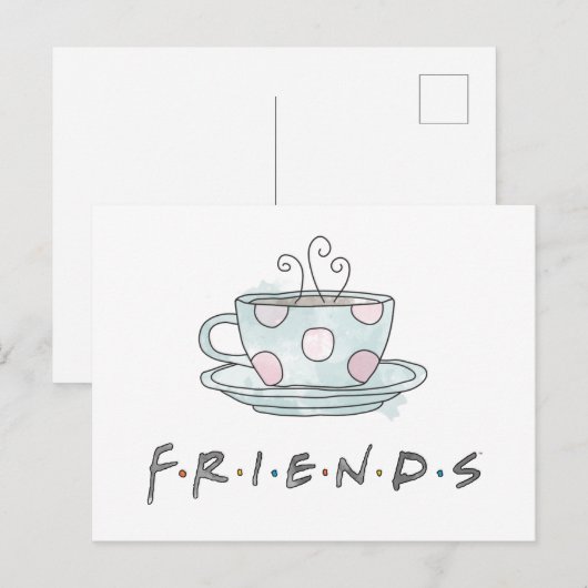 FRIENDS™ | Koffie-Mok Waterverf Uitnodiging Briefkaart (Voorkant / Achterkant)
