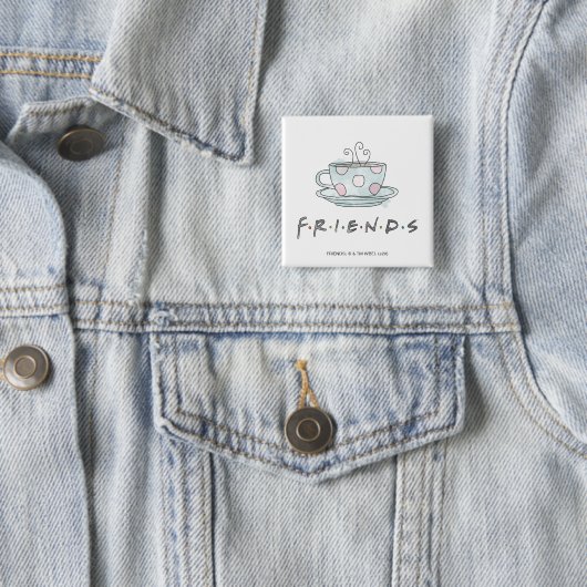 FRIENDS™ | Koffie-Mok Waterverf Vierkante Button 5,1 Cm (In situ)