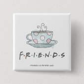 FRIENDS™ | Koffie-Mok Waterverf Vierkante Button 5,1 Cm (Voorkant)