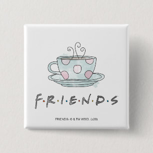 FRIENDS™   Koffie-Mok Waterverf Vierkante Button 5,1 Cm