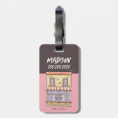 FRIENDS™ | Koffiewinkel voor Cartoon in centrale p Bagagelabel (Achterkant verticaal)