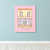 FRIENDS™ | Koffiewinkel voor Cartoon in centrale p Canvas Afdruk (Insitu (Houten vloer))