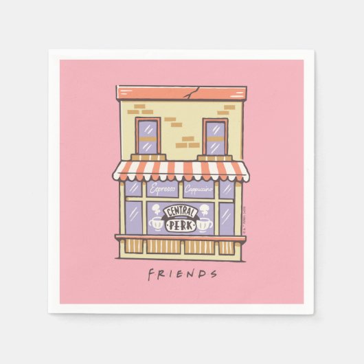 FRIENDS™ | Koffiewinkel voor Cartoon in centrale p Servet (Voorkant)