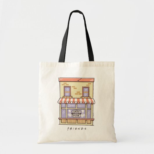 FRIENDS™ | Koffiewinkel voor Cartoon in centrale p Tote Bag (Voorkant)