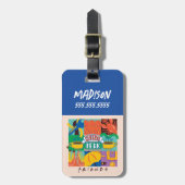 FRIENDS™ | Levendige beelden met centrale perk Bagagelabel (Voorkant verticaal)