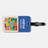 FRIENDS™ | Levendige beelden met centrale perk Bagagelabel (Achterkant horizontaal)