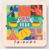 FRIENDS™ | Levendige beelden met centrale perk Bier Onderzetter (Voorkant)