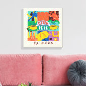 FRIENDS™ | Levendige beelden met centrale perk Canvas Afdruk (Insitu (Woonkamer))