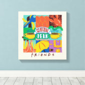 FRIENDS™ | Levendige beelden met centrale perk Canvas Afdruk (Insitu (Houten vloer))