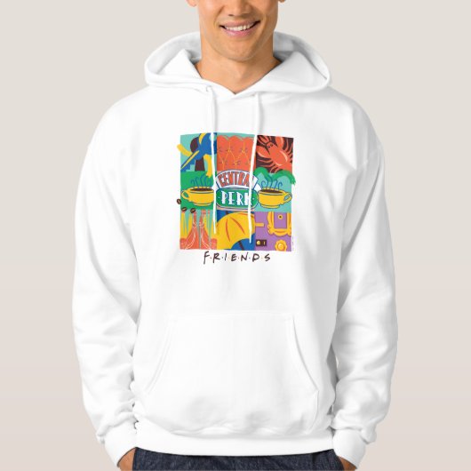 FRIENDS™ | Levendige beelden met centrale perk Hoodie (Voorkant)