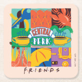FRIENDS™ | Levendige beelden met centrale perk Kartonnen Onderzetters (Voorkant)