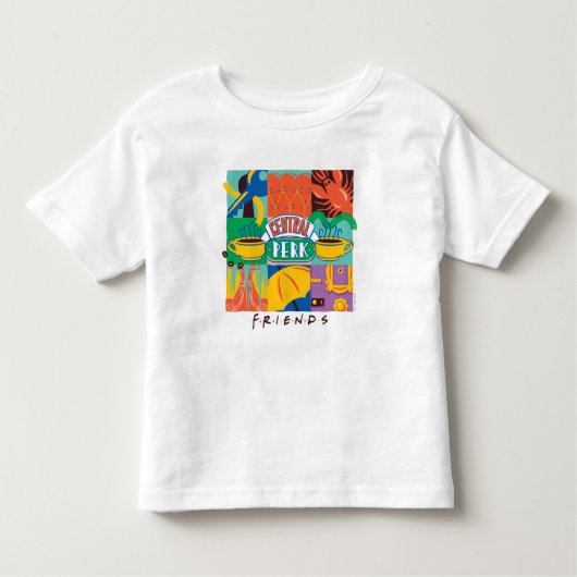 FRIENDS™ | Levendige beelden met centrale perk Kinder Shirts (Voorkant)