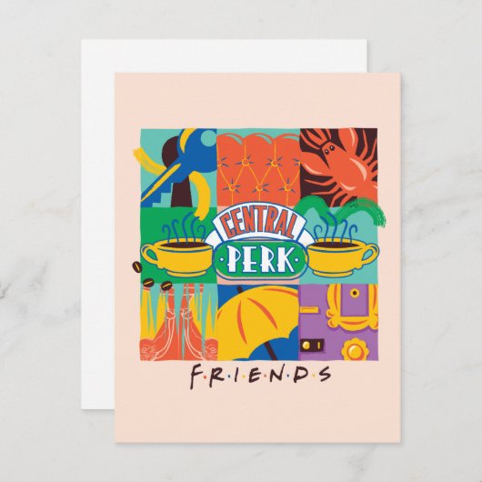 FRIENDS™ | Levendige beelden met centrale perk Notitiekaartje (Voorkant / Achterkant)