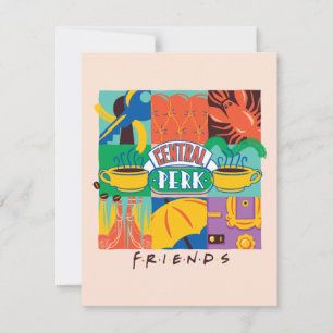 FRIENDS™ Levendige beelden met centrale perk Notitiekaartje