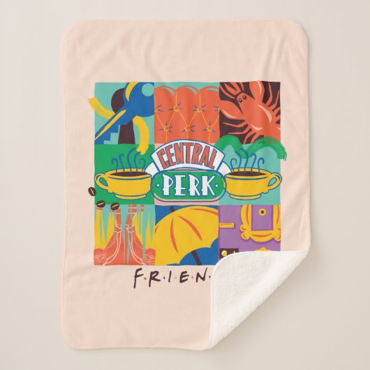 FRIENDS™ | Levendige beelden met centrale perk Sherpa Deken (Voorkant)
